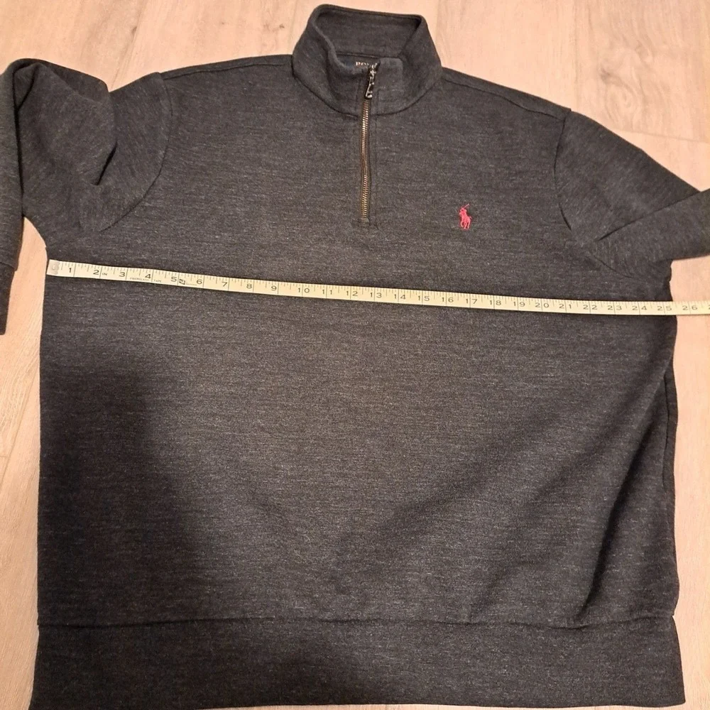Polo‎ Ralph Lauren Sweater XL Mens Gray 1/4 Zip Pullover Preppy 51